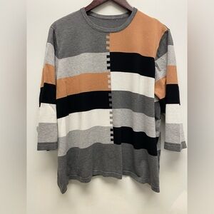 4 for $25 🧡 Colorblock Stripe Knit Top 🤍 - 2X